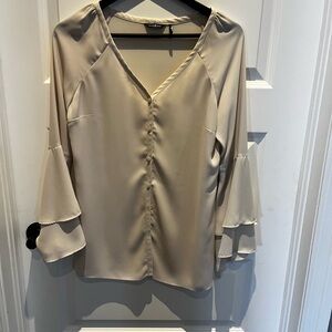 Guess by Marciano Beige Blouse with Layered Sleeves